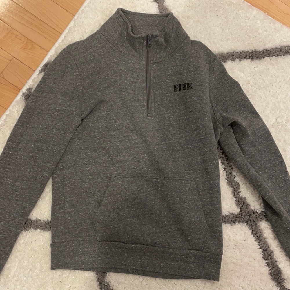grey quarter zip pullover